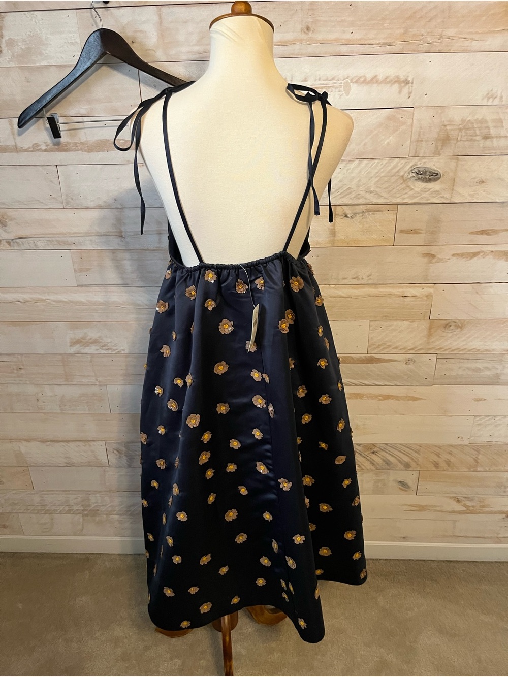 NWT Anthropologie size 4 Calysta midi dress with tie straps - Picture 7 of 11